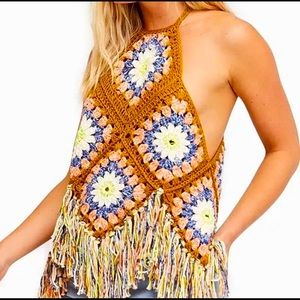 Free People crochet top! Size small but fits like a medium.